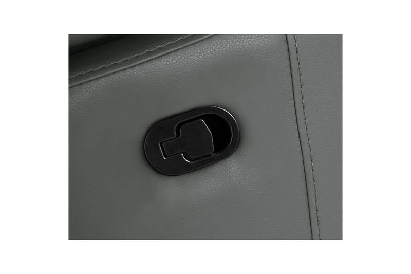 Hörnsoffa 3-sits Rayland Grå, Läder/PU, Höger manuell vilstol - Grå, Läder/PU, Höger manuell vilstol - Möbler - Soffa - Skinnsoffor