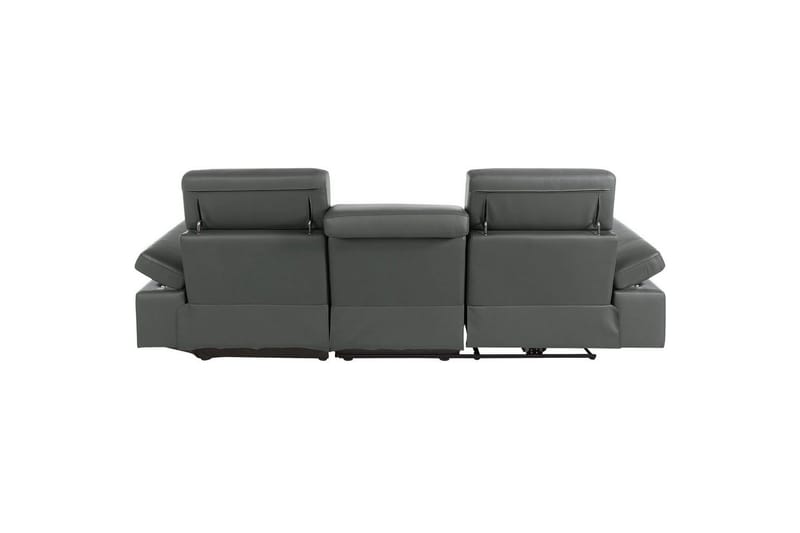 Hörnsoffa 3-sits Rayland Grå, Läder/PU, Höger manuell vilstol - Grå, Läder/PU, Höger manuell vilstol - Möbler - Soffa - Biosoffa & reclinersoffa