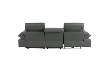 Hörnsoffa 3-sits Rayland Grå, Läder/PU, Höger manuell vilstol - Grå, Läder/PU, Höger manuell vilstol - Möbler - Soffa - Skinnsoffor