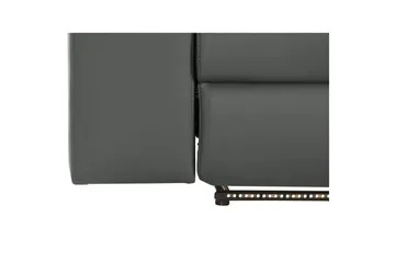 Hörnsoffa 3-sits Rayland Grå, Läder/PU, Höger manuell vilstol - Grå, Läder/PU, Höger manuell vilstol - Möbler - Soffa - Skinnsoffor