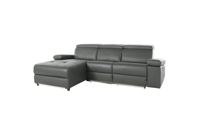 Hörnsoffa 3-sits Rayland Grå, Läder/PU, Vänster Elektrisk Fåtölj, Grå, Läder/PU, Vänster Elektrisk Fåtölj