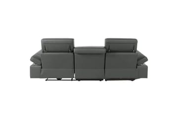 Hörnsoffa 3-sits Rayland Grå, Läder/PU, Vänster Elektrisk Fåtölj - Grå, Läder/PU, Vänster Elektrisk Fåtölj - Möbler - Soffa - Skinnsoffor