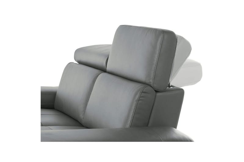 Hörnsoffa 3-sits Rayland Grå, Läder/PU, Vänster Manuell Fåtölj - Grå, Läder/PU, Vänster Manuell Fåtölj - Möbler - Soffa - Skinnsoffor