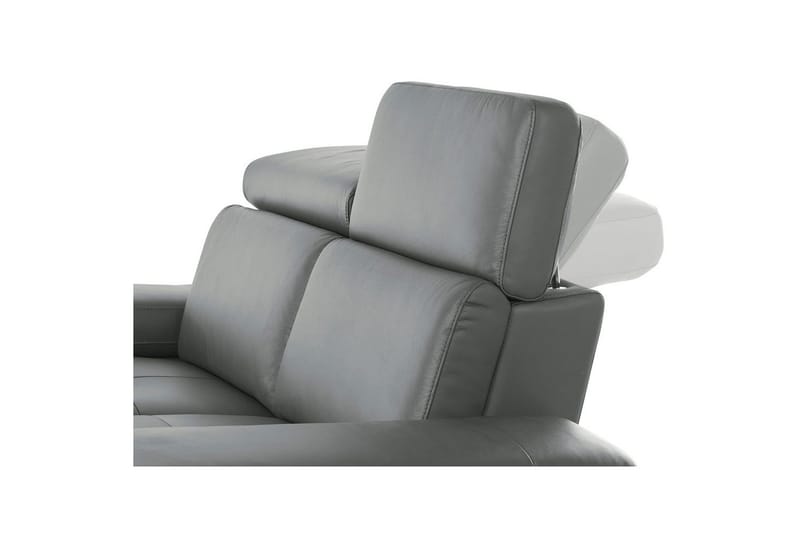 Hörnsoffa 3-sits Rayland Grå, Läder/PU, Vänster Manuell Fåtölj - Grå, Läder/PU, Vänster Manuell Fåtölj - Möbler - Soffa - Biosoffa & reclinersoffa