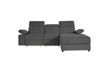 Hörnsoffa 3-sits Rayland Grå, Sunday tyg, Höger elektrisk vilstol - Grå, Sunday tyg, Höger elektrisk vilstol - Möbler - Soffa - Biosoffa & reclinersoffa
