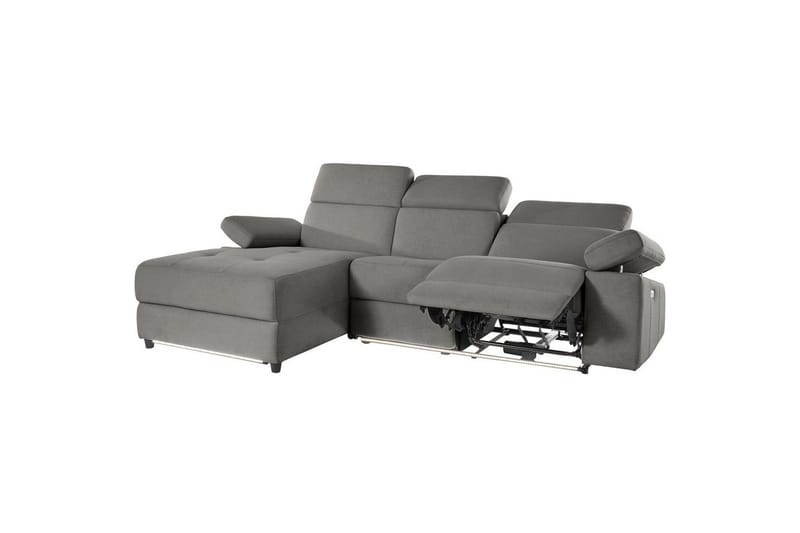Hörnsoffa 3-sits Rayland Grå, Sunday tyg, Vänster Elektrisk Fåtölj - Grå, Sunday tyg, Vänster Elektrisk Fåtölj - Möbler - Soffa - Biosoffa & reclinersoffa