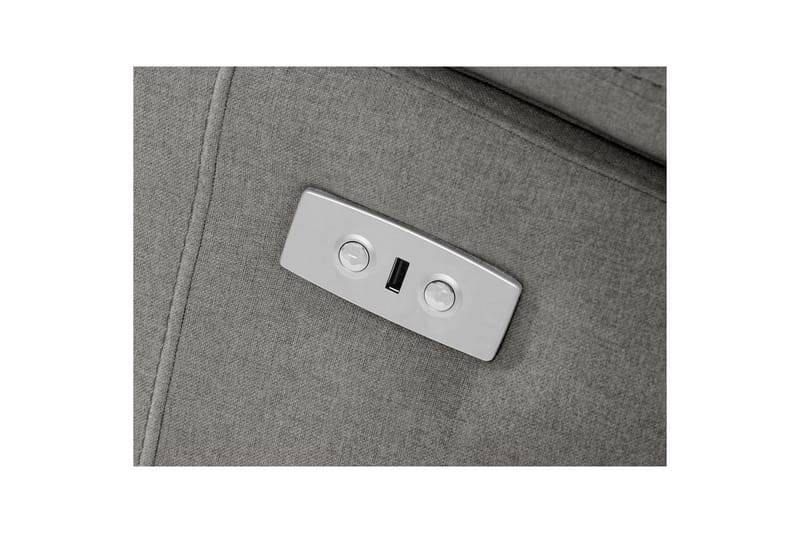 Hörnsoffa 3-sits Rayland Grå, Sunday tyg, Vänster Elektrisk Fåtölj - Grå, Sunday tyg, Vänster Elektrisk Fåtölj - Möbler - Soffa - Biosoffa & reclinersoffa