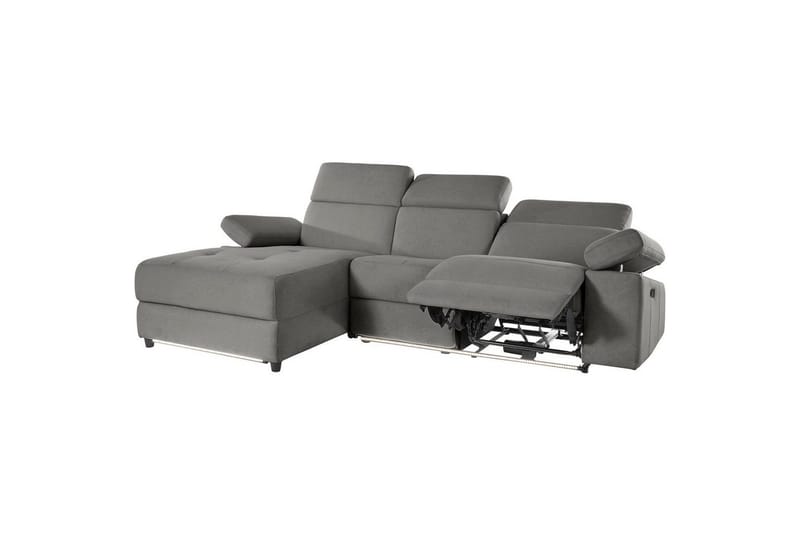 Hörnsoffa 3-sits Rayland Grå, Sunday tyg, Vänster Manuell Fåtölj - Grå, Sunday tyg, Vänster Manuell Fåtölj - Möbler - Soffa - Biosoffa & reclinersoffa