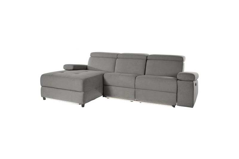 Hörnsoffa 3-sits Rayland Grå, Sunday tyg, Vänster Manuell Fåtölj - Grå, Sunday tyg, Vänster Manuell Fåtölj - Möbler - Soffa - Biosoffa & reclinersoffa