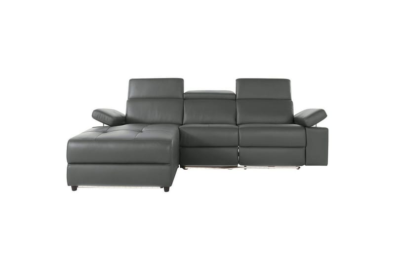 Hörnsoffa 3-sits Rayland Grå, PU, Vänster Manuell Fåtölj - Grå, PU, Vänster Manuell Fåtölj - Möbler - Soffa - Skinnsoffor