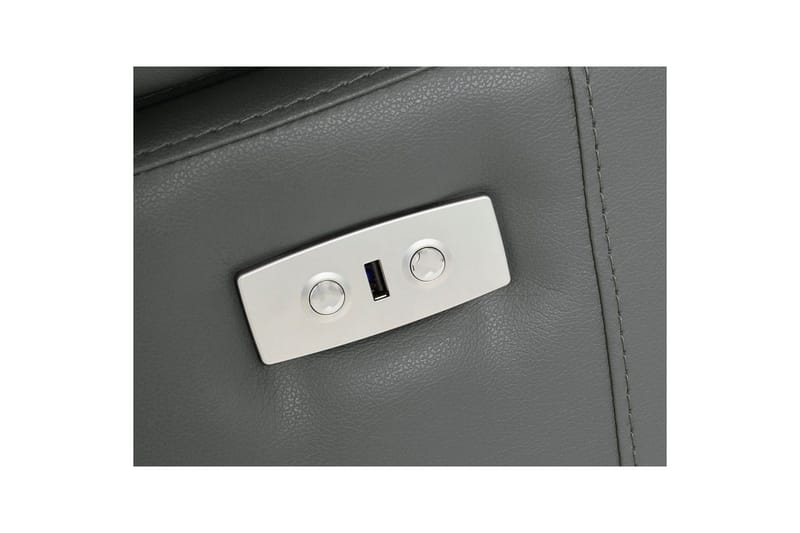 Hörnsoffa 3-sits Rayland Grå, PU, Höger elektrisk vilstol - Grå, PU, Höger elektrisk vilstol - Möbler - Soffa - Skinnsoffor