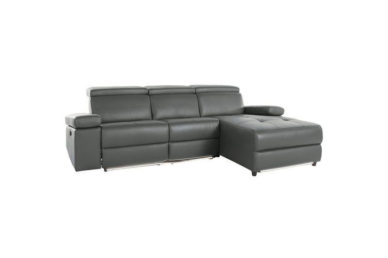 Hörnsoffa 3-sits Rayland Grå, PU, Höger manuell vilstol - Grå, PU, Höger manuell vilstol - Möbler - Soffa - Biosoffa & reclinersoffa