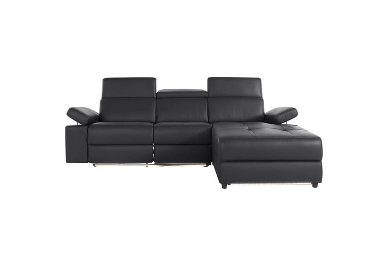 Hörnsoffa 3-sits Rayland Svart, Läder/PU, Höger manuell vilstol - Svart, Läder/PU, Höger manuell vilstol - Möbler - Soffa - Biosoffa & reclinersoffa