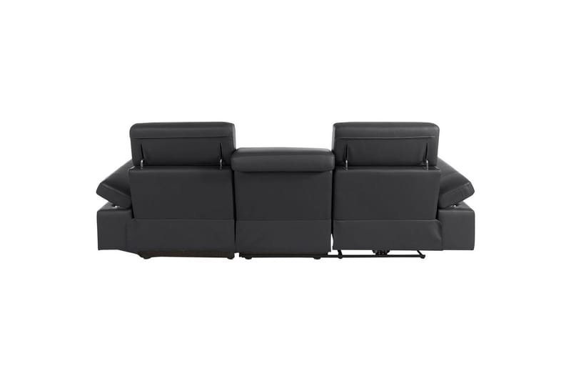 Hörnsoffa 3-sits Rayland Svart, Läder/PU, Höger manuell vilstol - Svart, Läder/PU, Höger manuell vilstol - Möbler - Soffa - Biosoffa & reclinersoffa