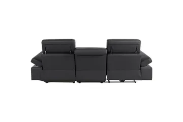 Hörnsoffa 3-sits Rayland Svart, Läder/PU, Höger manuell vilstol - Svart, Läder/PU, Höger manuell vilstol - Möbler - Soffa - Skinnsoffor