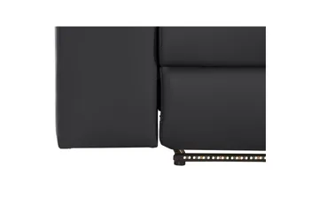 Hörnsoffa 3-sits Rayland Svart, Läder/PU, Höger manuell vilstol - Svart, Läder/PU, Höger manuell vilstol - Möbler - Soffa - Skinnsoffor