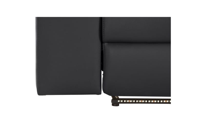 Hörnsoffa 3-sits Rayland Svart, Läder/PU, Höger manuell vilstol - Svart, Läder/PU, Höger manuell vilstol - Möbler - Soffa - Skinnsoffor