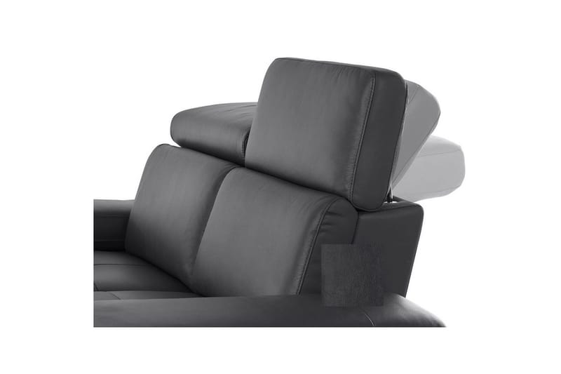 Hörnsoffa 3-sits Rayland Svart, PU, Vänster Manuell Fåtölj - Svart, PU, Vänster Manuell Fåtölj - Möbler - Soffa - Skinnsoffor