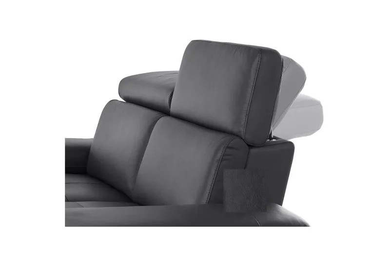 Hörnsoffa 3-sits Rayland Svart, PU, Vänster Manuell Fåtölj - Svart, PU, Vänster Manuell Fåtölj - Möbler - Soffa - Skinnsoffor