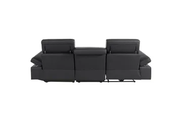 Hörnsoffa 3-sits Rayland Svart, PU, Höger elektrisk vilstol - Svart, PU, Höger elektrisk vilstol - M öbler - Soffa - Skinnsoffor
