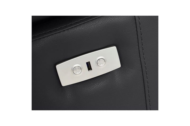 Hörnsoffa 3-sits Rayland Svart, PU, Höger elektrisk vilstol - Svart, PU, Höger elektrisk vilstol - Möbler - Soffa - Skinnsoffor