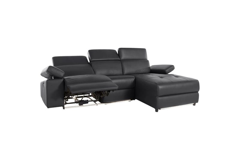 Hörnsoffa 3-sits Rayland Svart, PU, Höger elektrisk vilstol - Svart, PU, Höger elektrisk vilstol - Möbler - Soffa - Skinnsoffor