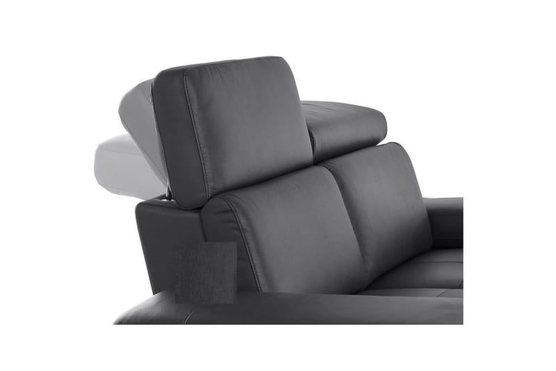 Hörnsoffa 3-sits Rayland Svart, PU, Höger elektrisk vilstol - Svart, PU, Höger elektrisk vilstol - Möbler - Soffa - Skinnsoffor