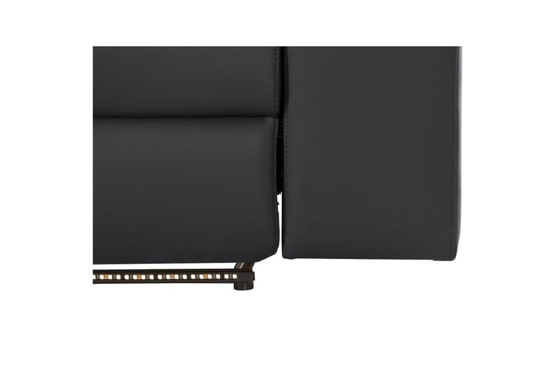 Hörnsoffa 3-sits Rayland Svart, PU, Vänster Manuell Fåtölj - Svart, PU, Vänster Manuell Fåtölj - Möbler - Soffa - Skinnsoffor