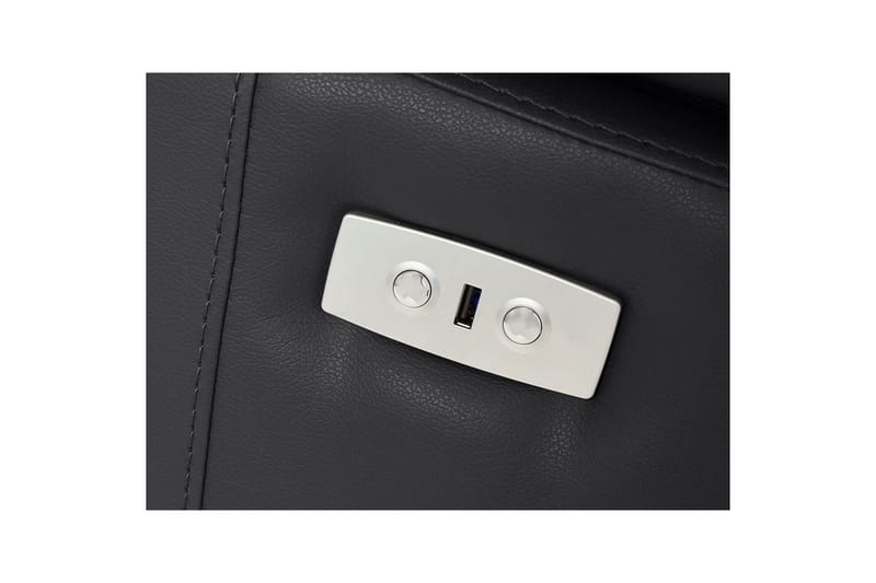 Hörnsoffa 3-sits Rayland Svart, PU, Vänster Elektrisk Fåtölj - Svart, PU, Vänster Elektrisk Fåtölj - Möbler - Soffa - Skinnsoffor