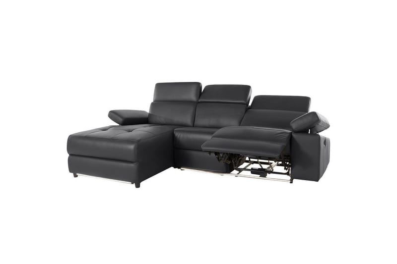 Hörnsoffa 3-sits Rayland Svart, PU, Vänster Manuell Fåtölj - Svart, PU, Vänster Manuell Fåtölj - Möbler - Soffa - Biosoffa & reclinersoffa