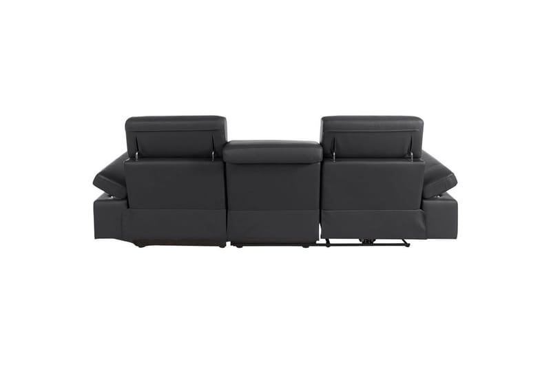Hörnsoffa 3-sits Rayland Svart, PU, Höger manuell vilstol - Svart, PU, Höger manuell vilstol - Möbler - Soffa - Skinnsoffor