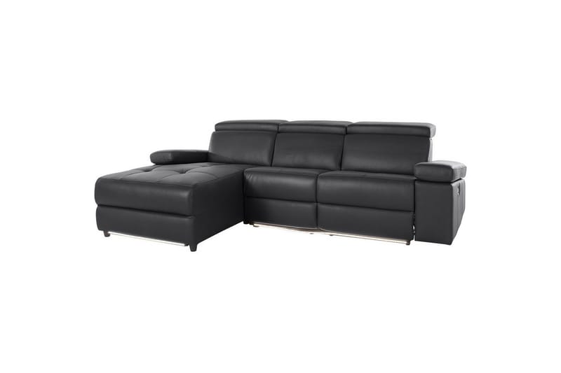 Hörnsoffa 3-sits Rayland Svart, PU, Vänster Elektrisk Fåtölj - Svart, PU, Vänster Elektrisk Fåtölj - Möbler - Soffa - Biosoffa & reclinersoffa