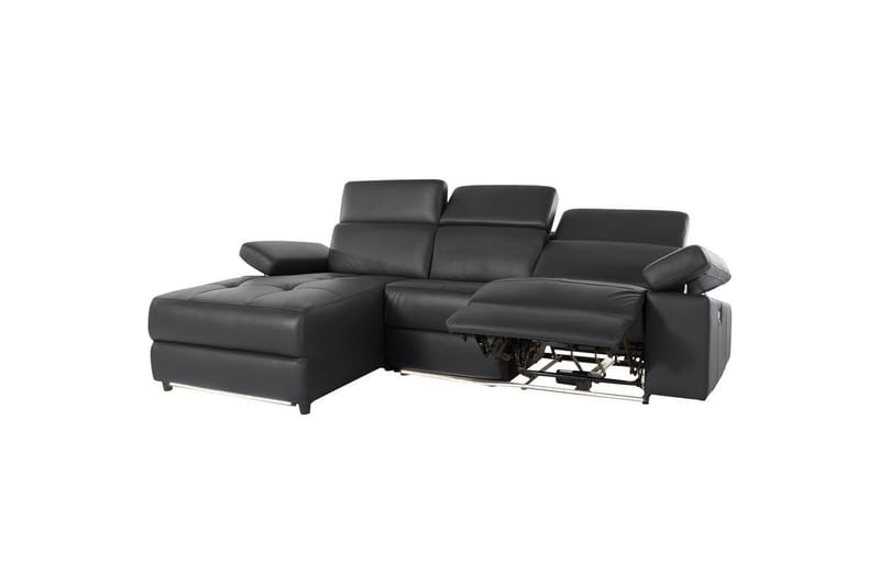 Hörnsoffa 3-sits Rayland Svart, PU, Vänster Elektrisk Fåtölj - Svart, PU, Vänster Elektrisk Fåtölj - Möbler - Soffa - Biosoffa & reclinersoffa