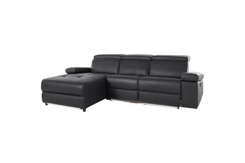 Hörnsoffa 3-sits Rayland Svart, PU, Vänster Manuell Fåtölj, Svart, PU, Vänster Manuell Fåtölj