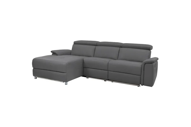 Hörnsoffa 3-sits Pareli Antracit, Sunday tyg, Vänster Manuell Fåtölj - Antracit, Sunday tyg, Vänster Manuell Fåtölj - Möbler - Soffa - Biosoffa & reclinersoffa