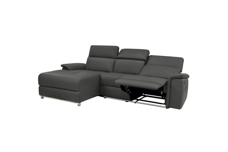 Hörnsoffa 3-sits Pareli Svart, PU, Vänster Elektrisk Fåtölj - Svart, PU, Vänster Elektrisk Fåtölj - Möbler - Soffa - Skinnsoffor