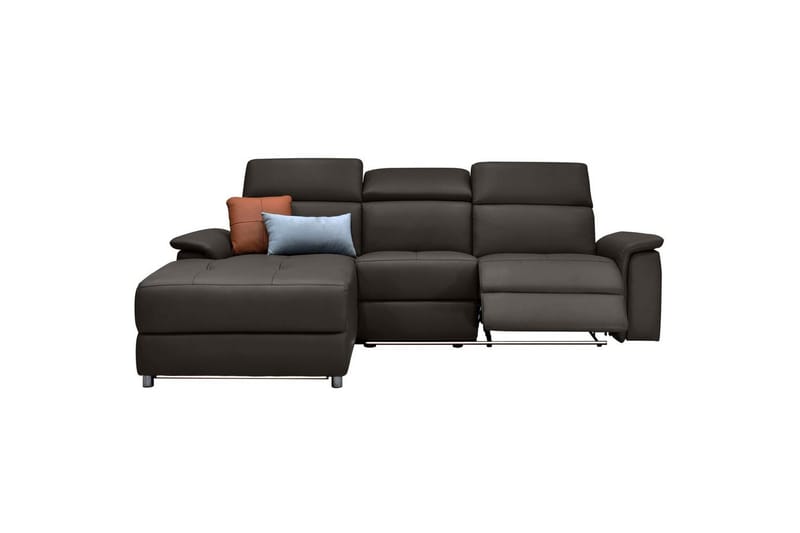 Hörnsoffa 3-sits Pareli Brun, Läder/PU, Vänster Elektrisk Fåtölj - Brun, Läder/PU, Vänster Elektrisk Fåtölj - Möbler - Soffa - Skinnsoffor