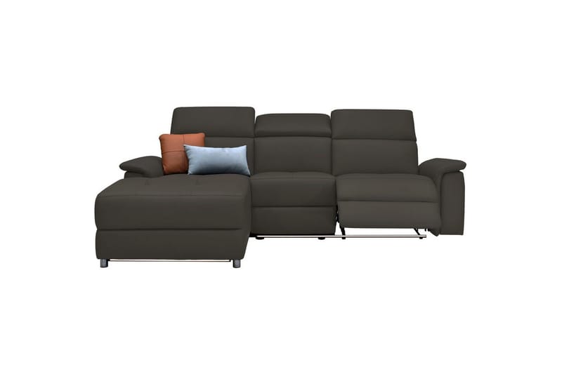 Hörnsoffa 3-sits Pareli Brun, Läder/PU, Vänster Manuell Fåtölj - Brun, Läder/PU, Vänster Manuell Fåtölj - Möbler - Soffa - Skinnsoffor