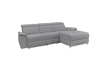 Hörnsoffa 3-sits Pareli Grå, Sand tyg, Vänster Elektrisk Fåtölj