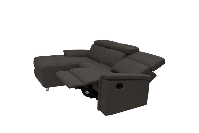 Hörnsoffa 3-sits Pareli Brun, Läder/PU, Vänster Manuell Fåtölj - Brun, Läder/PU, Vänster Manuell Fåtölj - Möbler - Soffa - Skinnsoffor