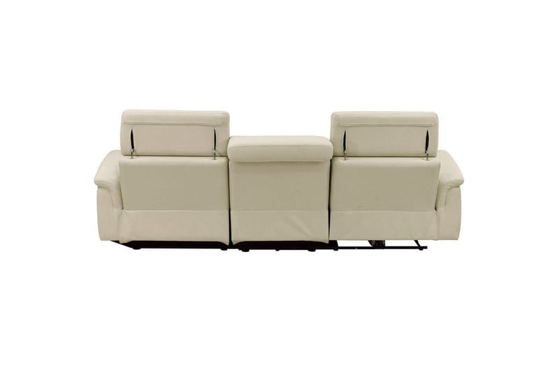 Hörnsoffa 3-sits Pareli Vit, Sand tyg, Höger elektrisk vilstol - Vit, Sand tyg, Höger elektrisk vilstol - Möbler - Soffa - Biosoffa & reclinersoffa