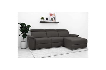 Hörnsoffa 3-sits Pareli Brun, PU, Höger elektrisk vilstol - Brun, PU, Höger elektrisk vilstol - Möbler - Soffa - Skinnsoffor