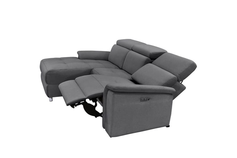 Hörnsoffa 3-sits Pareli Grå, Sand tyg, Vänster Elektrisk Fåtölj - Grå, Sand tyg, Vänster Elektrisk Fåtölj - Möbler - Soffa - Biosoffa & reclinersoffa