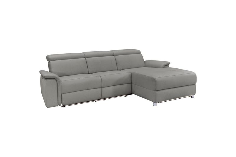 Hörnsoffa 3-sits Pareli Grå, Sunday tyg, Höger elektrisk vilstol - Grå, Sunday tyg, Höger elektrisk vilstol - Möbler - Soffa - Biosoffa & reclinersoffa