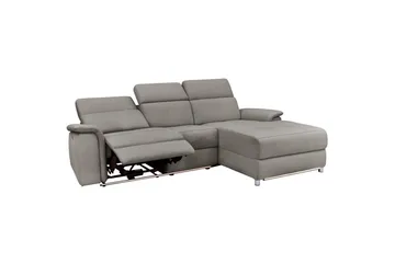 Hörnsoffa 3-sits Pareli Grå, Sunday tyg, Höger elektrisk vilstol - Grå, Sunday tyg, Höger elektrisk vilstol - Möbler - Soffa - Biosoffa & reclinersoffa