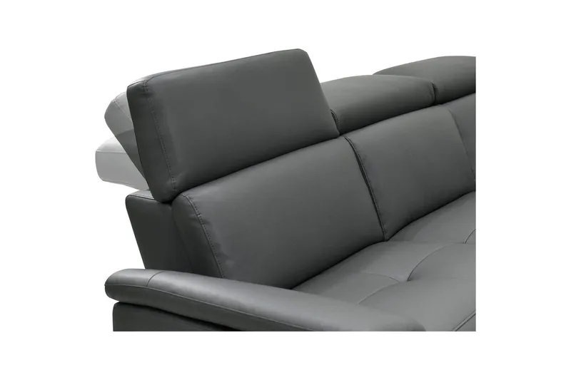 Hörnsoffa 3-sits Pareli Grå, Läder/PU, Höger elektrisk vilstol - Grå, Läder/PU, Höger elektrisk vilstol - Möbler - Soffa - Skinnsoffor