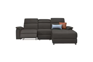 Hörnsoffa 3-sits Pareli Brun, PU, Höger elektrisk vilstol - Brun, PU, Höger elektrisk vilstol - Möbler - Soffa - Skinnsoffor