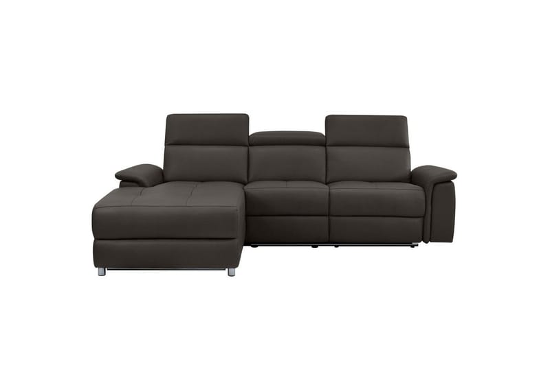 Hörnsoffa 3-sits Pareli Brun, Läder/PU, Vänster Elektrisk Fåtölj - Brun, Läder/PU, Vänster Elektrisk Fåtölj - Möbler - Soffa - Skinnsoffor