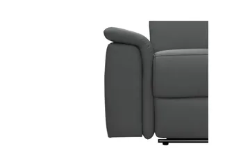 Hörnsoffa 3-sits Pareli Grå, Läder/PU, Höger manuell vilstol - Grå, Läder/PU, Höger manuell vilstol - Möbler - Soffa - Skinnsoffor