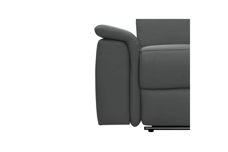 Hörnsoffa 3-sits Pareli Grå, Läder/PU, Höger manuell vilstol - Grå, Läder/PU, Höger manuell vilstol - Möbler - Soffa - Skinnsoffor